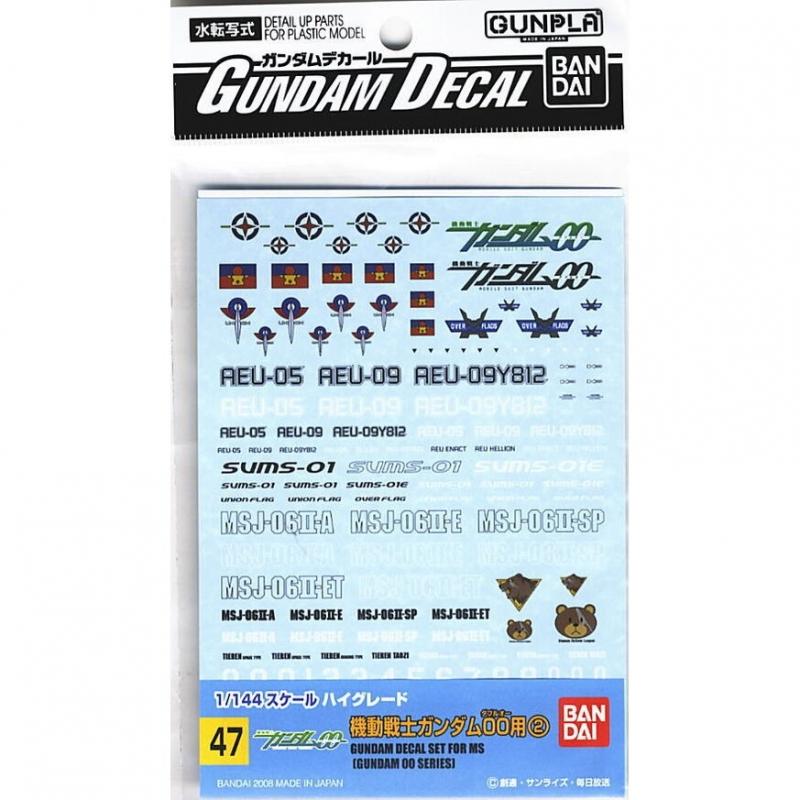 Bandai Water Decal #47 Gundam OO Multiuse 2 [MS AEU Enact Union Flag Tieren Space Ground commander Taozi Type]