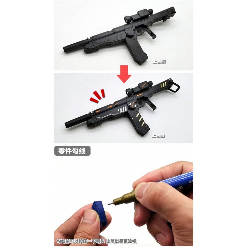 Mo Shi MS-043 Penaline and Lining Gundam Model Marker Pen G008 Zaku Green