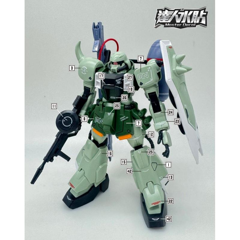 [Da Lin] Water Decal for HG 1/144 Gunner Zaku Warrior (Red / Green)