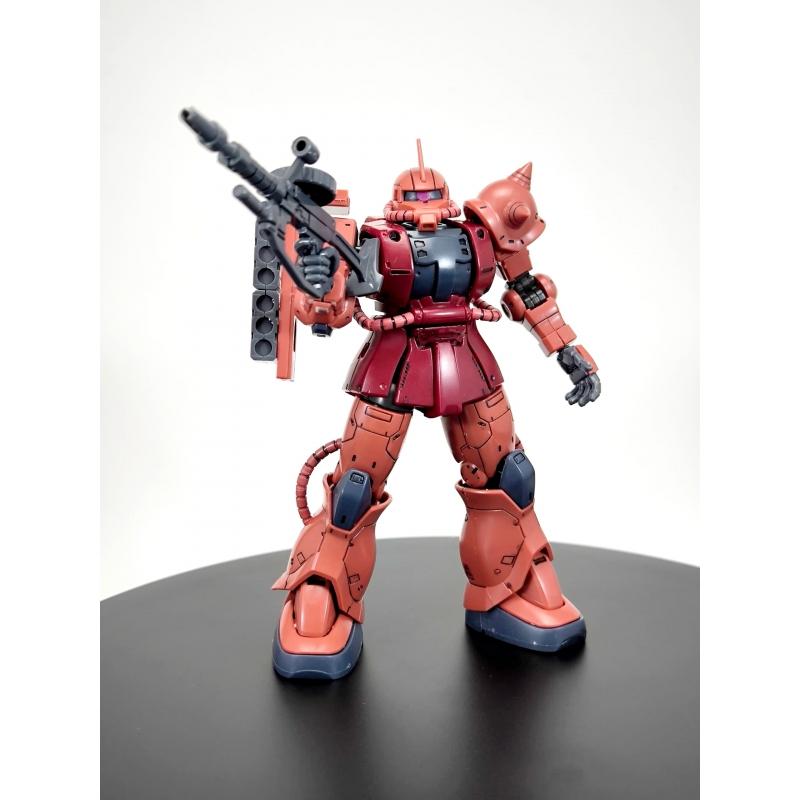 Siap Pasang Assembled HG 1/144 GTO MS-06S Zaku II (Red Comet Ver.) with Paneling