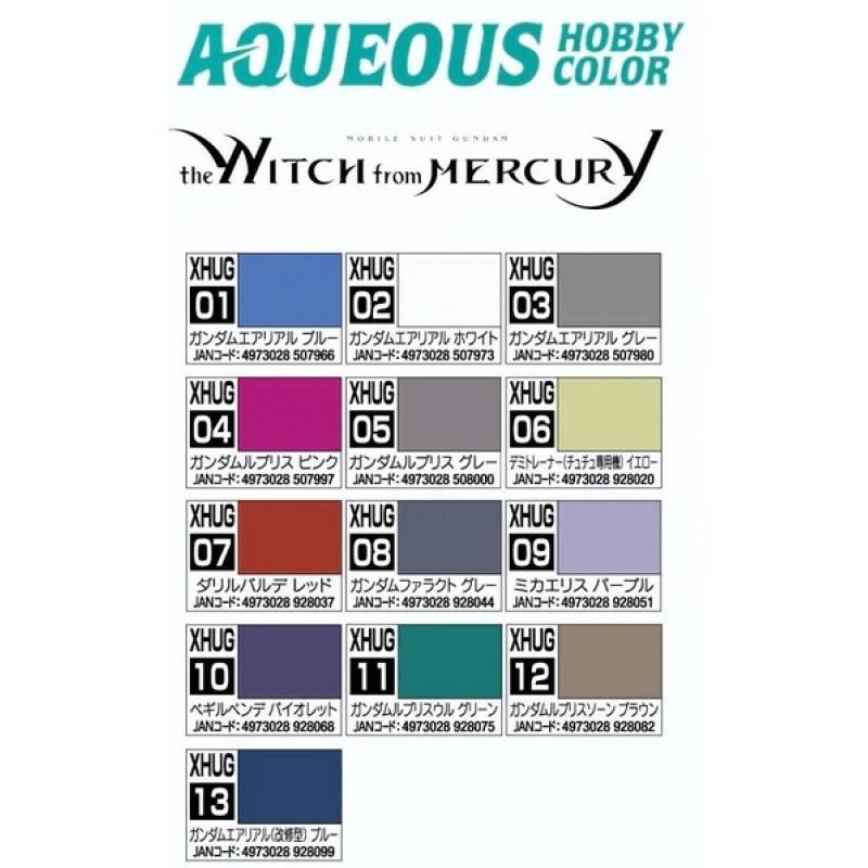 Mr Hobby Mr Aqueous Paint Hobby Color Gundam Witch from Mercury Series XHUG03 - Aerial Gray